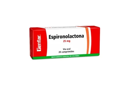 Espironolactona 25 mg Caja Con 20 Tabletas