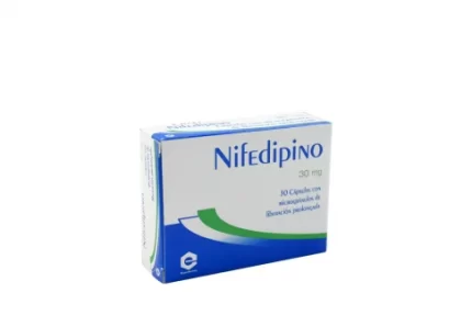 Nifedipino 30 mg Caja Con 30 Cápsulas De Liberación Prolongada
