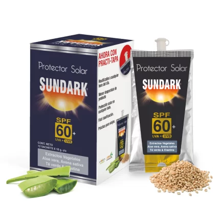 Protector Solar Sundark SPF 60 Caja Con 12 Sachets